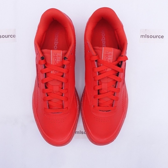 NEW Reebok Club C Double Geo Sneakers GZ6419 Instinct Red - Picture 8 of 10